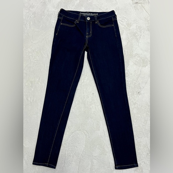American Eagle Dark Wash Classic Jeggings - Size 4 - Picture 2 of 11